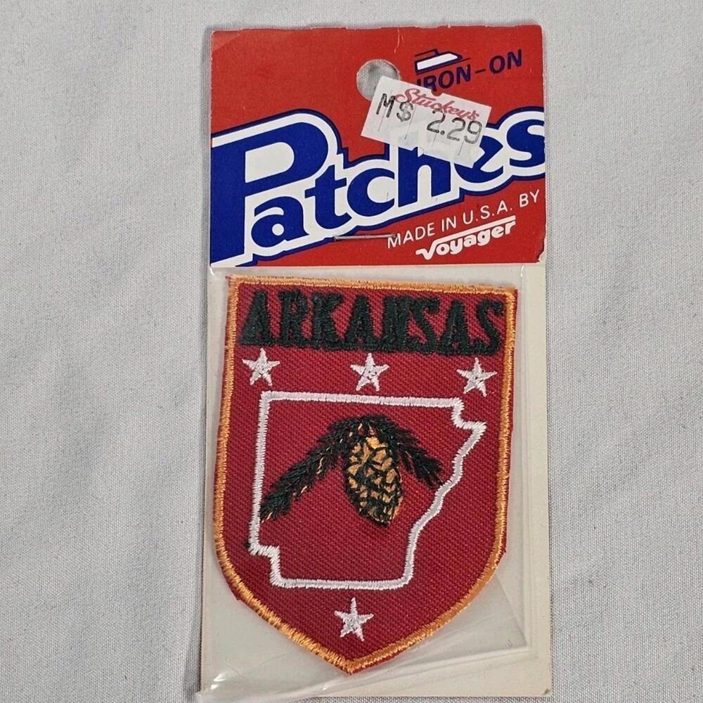 Vintage Voyager Arkansas Iron-On Embroidered Patch - New